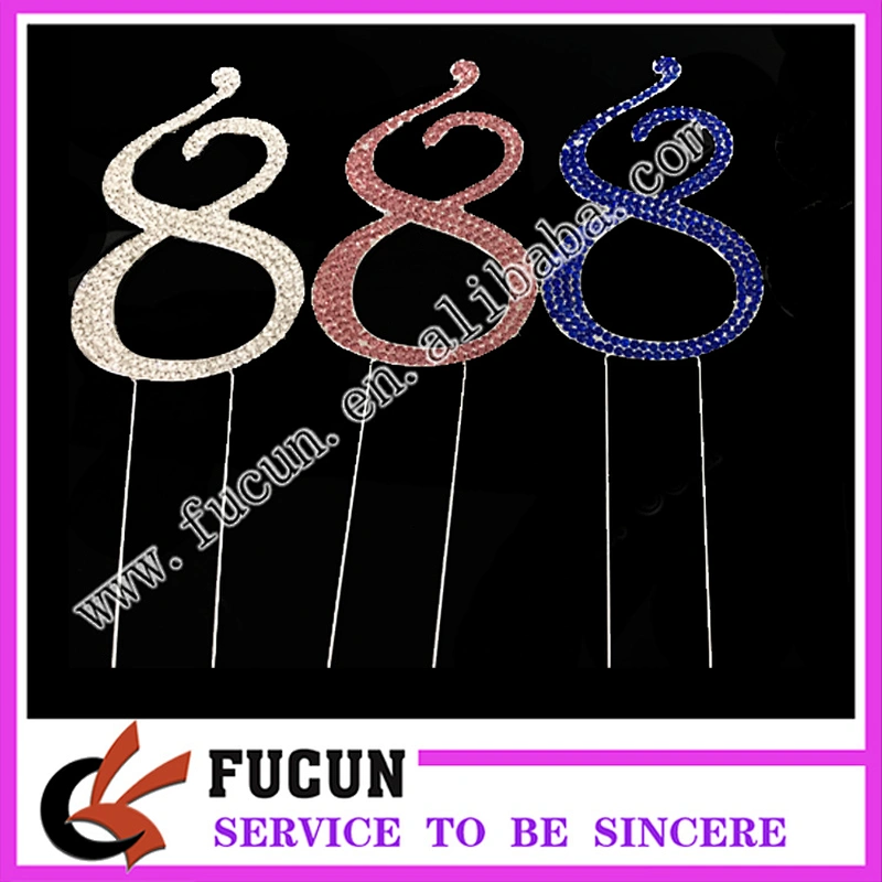 top sale shinning decorative crystal cake topper for Kid Birthday