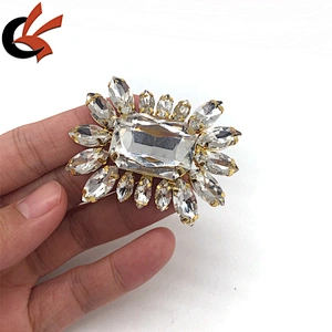 Fashion Vintage style Clear crystal gold base diamante shoes buckles