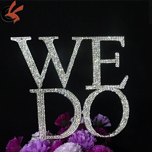 Personalized crystal rhinestone We do wedding vows Cake Topper
