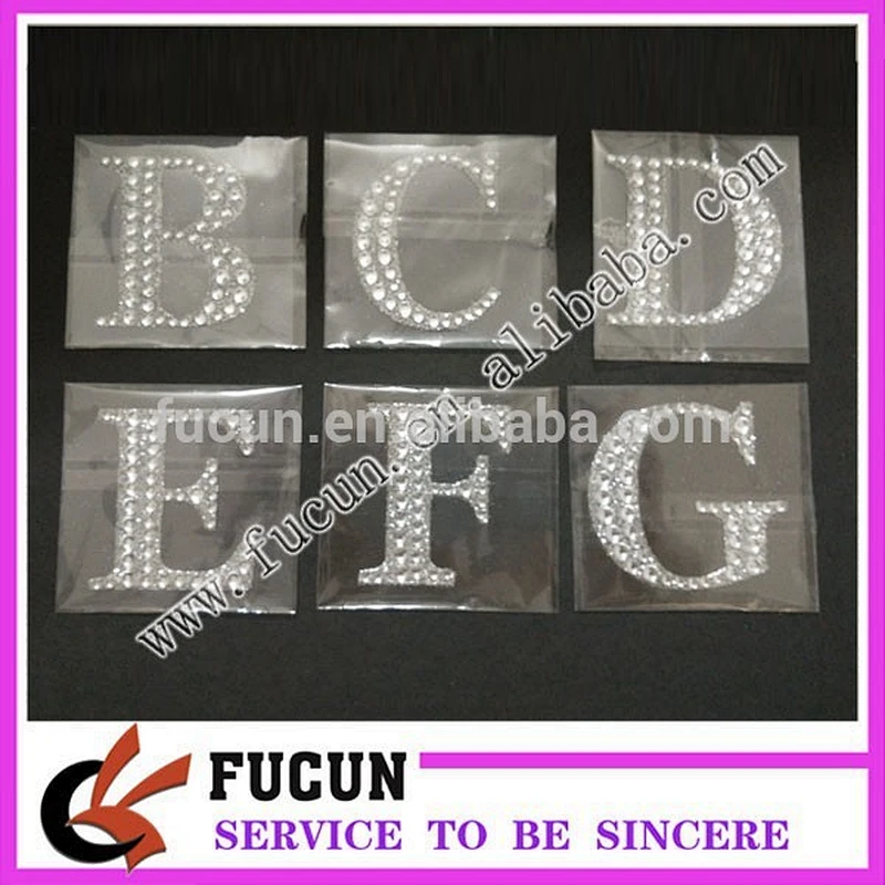 Customized Acrylic Rhinestone Letter Stickers On Rhinestones