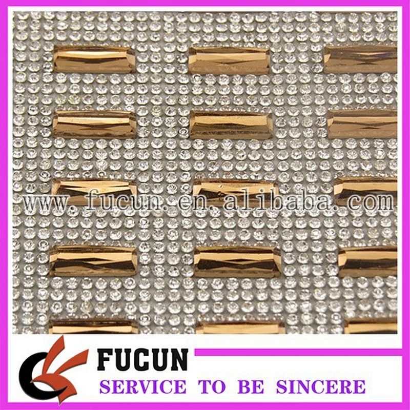 Factory price 10*10MM all glass beads rhinestone mesh trimming 24*40cm/sheet for bags/garment/shoe