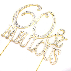 Wholesale GOLD 60 & Fabulous Cake Topper 60th Birthday Decoration