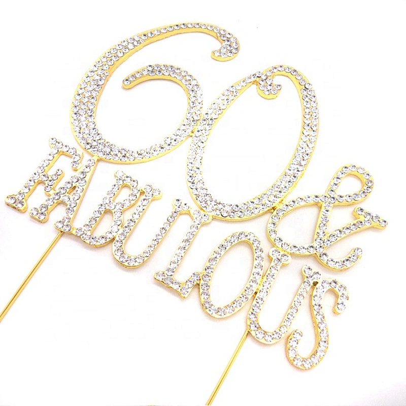 Wholesale GOLD 60 & Fabulous Cake Topper 60th Birthday Decoration