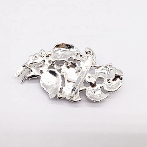Charm vintage hollow leaf diamond rhinestone crystal brooch pin corsage brooches