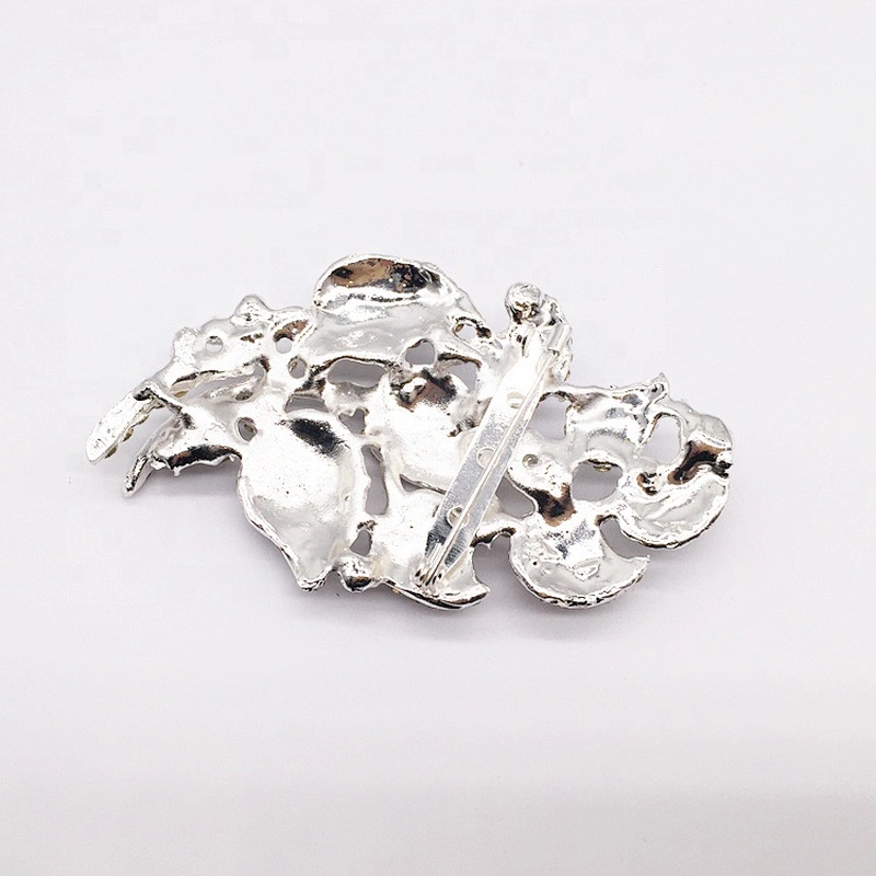 Charm vintage hollow leaf diamond rhinestone crystal brooch pin corsage brooches
