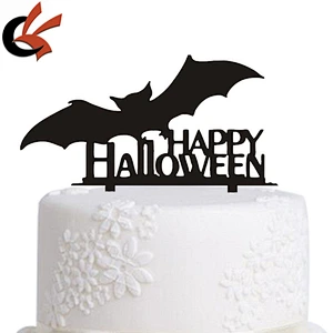 Halloween party cake decorations Happy Halloween with Bat Acrylic cake topper