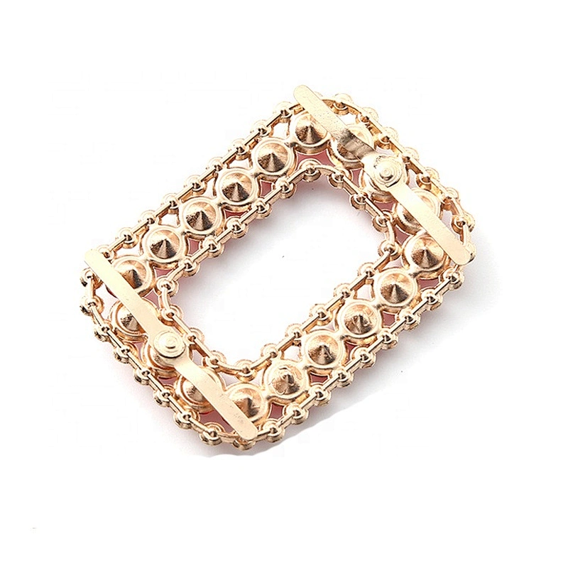 Hot sale shoe clips accessories square shape jewelry metal rhinestone crystal shoe buckle