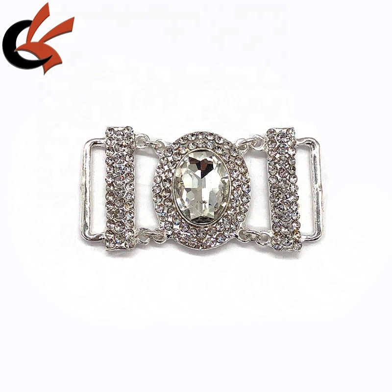 Shinning clear gems large crystal decorate swimwear bikini side connector buckles