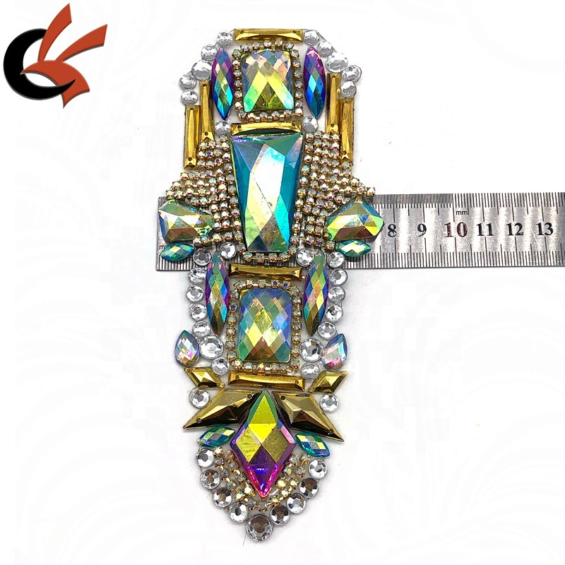 Wholesale Carnival colors crystal rhinestone iron on patch appliques