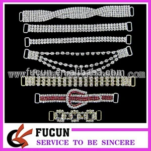 China hot sale crystal rhinestone bikini connectors for swimwear accessories