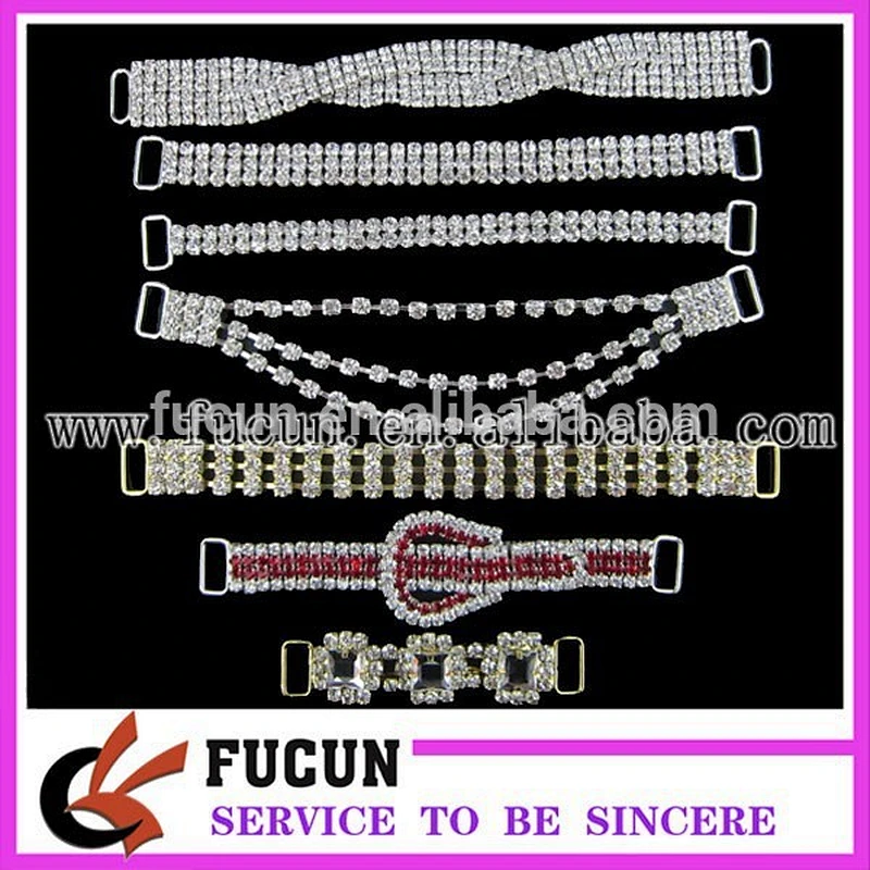 China hot sale crystal rhinestone bikini connectors for swimwear accessories