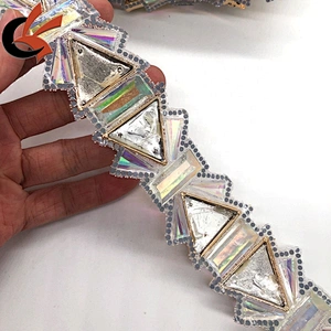 wedding dress decoration opal white AB shining crystals hot fix tape trimming