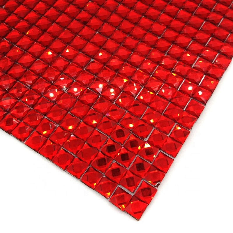cheap costume red square glass jewelry heat transfer rhinestone sheet