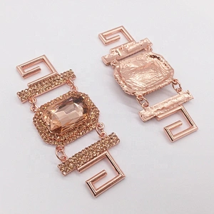 2021 high style rose gold metal light peach jewelry bikini connectors for contest swimsuit