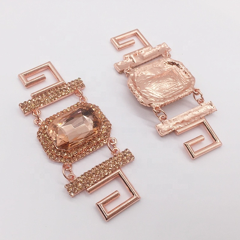 2021 high style rose gold metal light peach jewelry bikini connectors for contest swimsuit