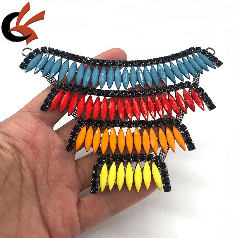 black base Solid neon crystal stone rhinestone appliques for costume decoration