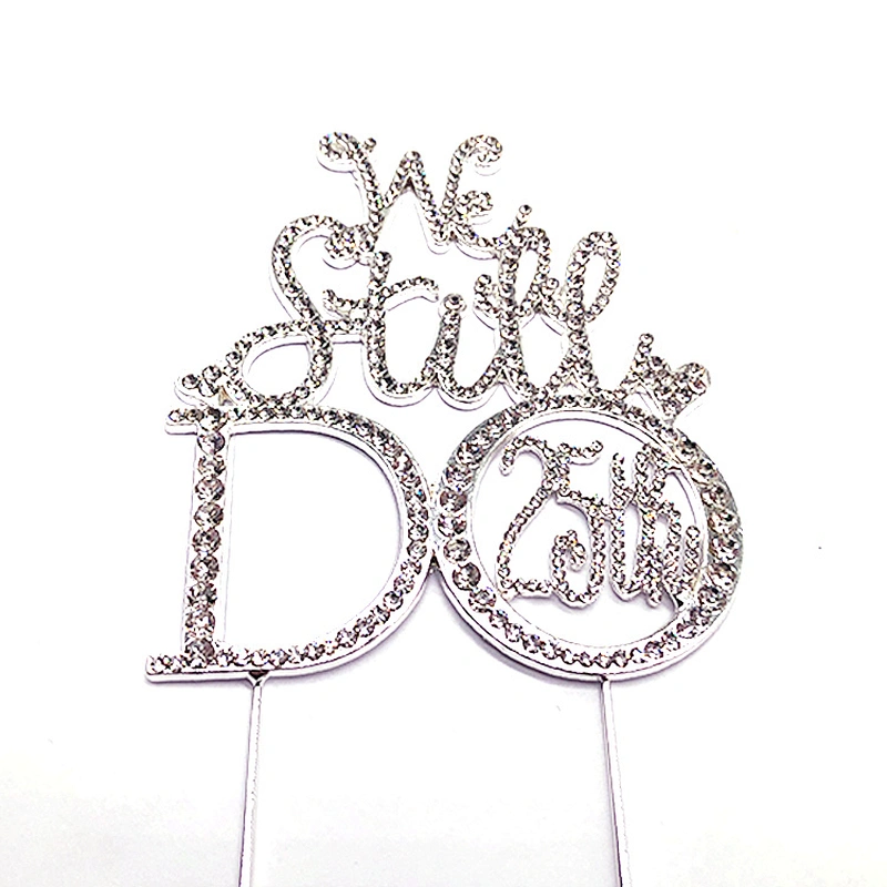 Amazon popular styles Anniversary cake decoration accessories rhinestone cake topper