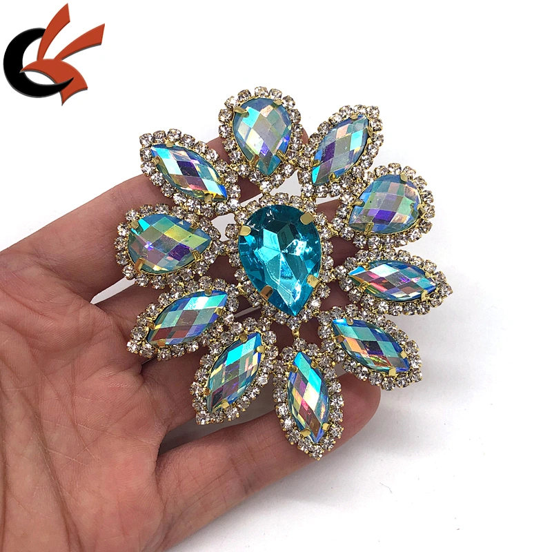 Colors AB Crystal Rhinestone Diamante Patch Sew On Applique Motif Carnival Accessory