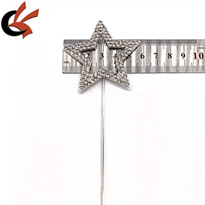 double row diamate bling bling star shape silver crystal rhinestone cake topper