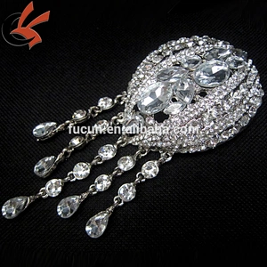 chair sash crystal brooch diamante rhinestone brooch with pendant