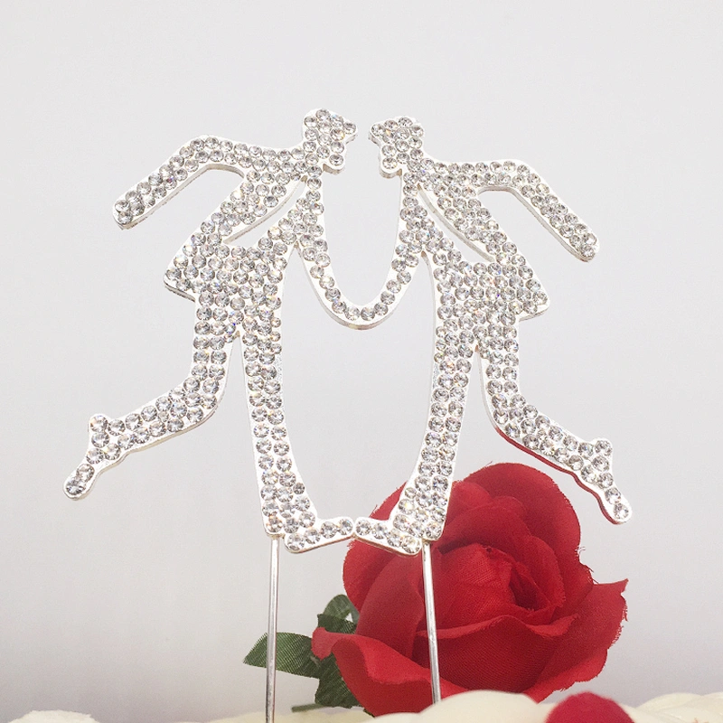 Exclusive Gay Couple Romantic Wedding Dancing Decor Rhinestone Same Sex Cake Topper