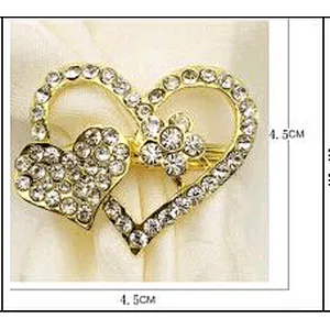 Hotel Dinnerware  heart style Napkin Rings Crystal Rhinestone Napkin Rings Gold Napkin Rings Wedding