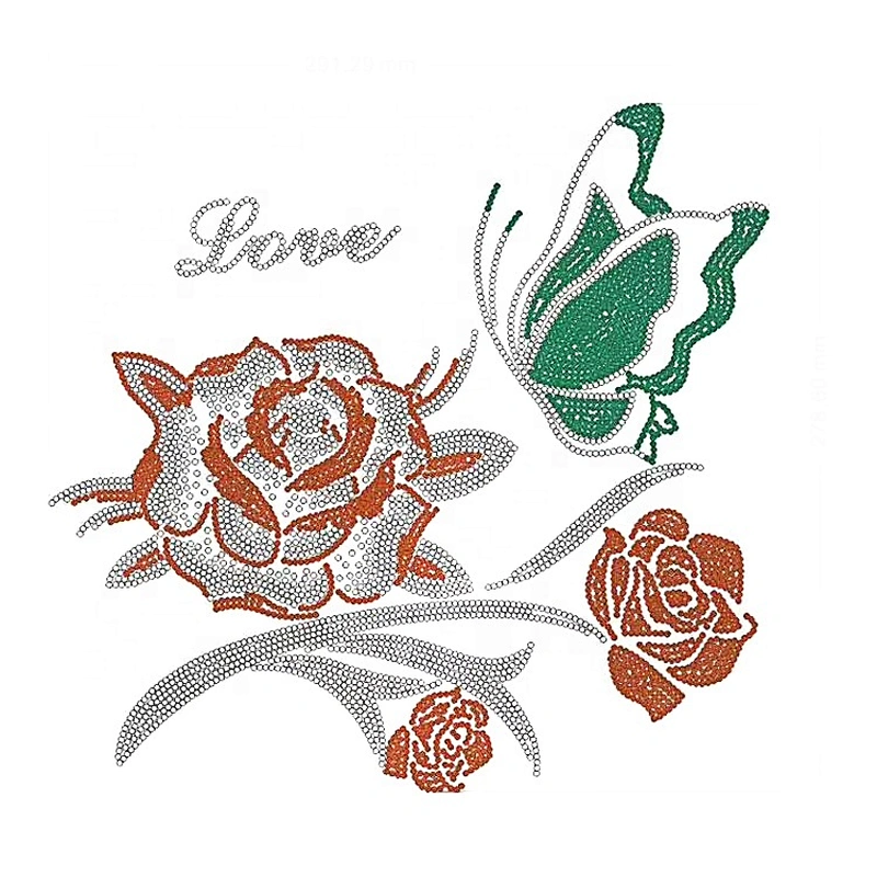2020 new arrival fashion iron on crystal rhinestone flower heat transfer rhinestone motif