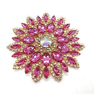Fucun Jewelry elegant brooches muslim islamic women hijab pins scarf brooches made with crystal