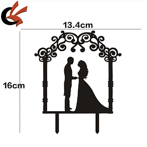 Black Mr&Mrs Acrylic Wedding Cake Topper Cheap Custom Wedding Accessory