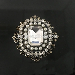 Fashion pearl pearl jewelry large rhinestone corsage brooch