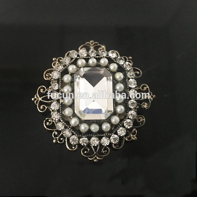 Fashion pearl pearl jewelry large rhinestone corsage brooch