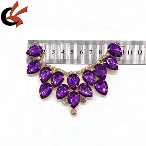 Newest Purple diamond Rhinestone Bikini Connector Buckle Chain Bridal Dress Clothing Decoration