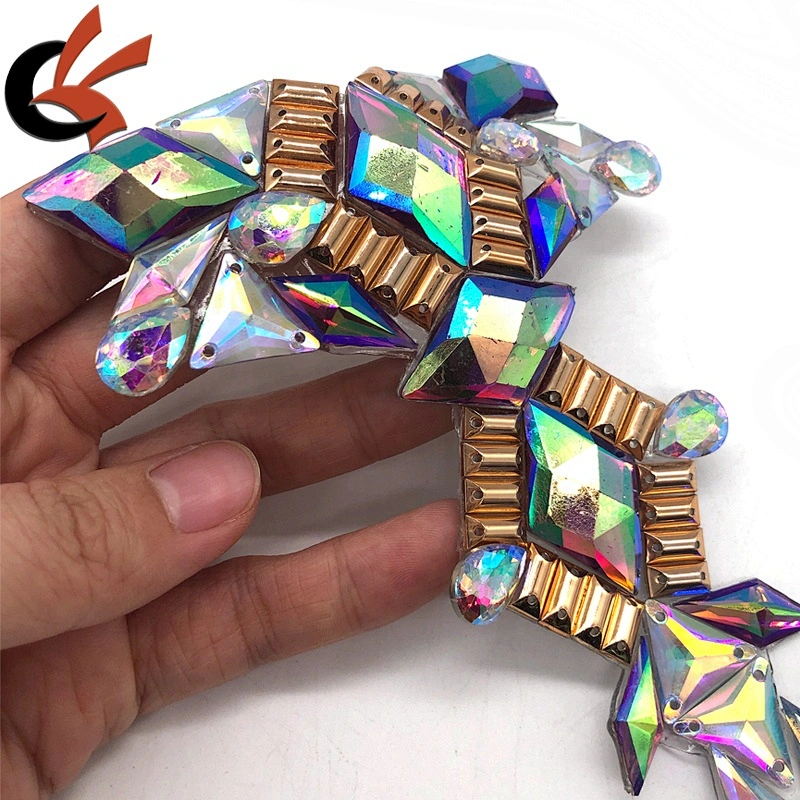 Wholesale unique style resin rhinestone hot fix appliques iron on embellishment