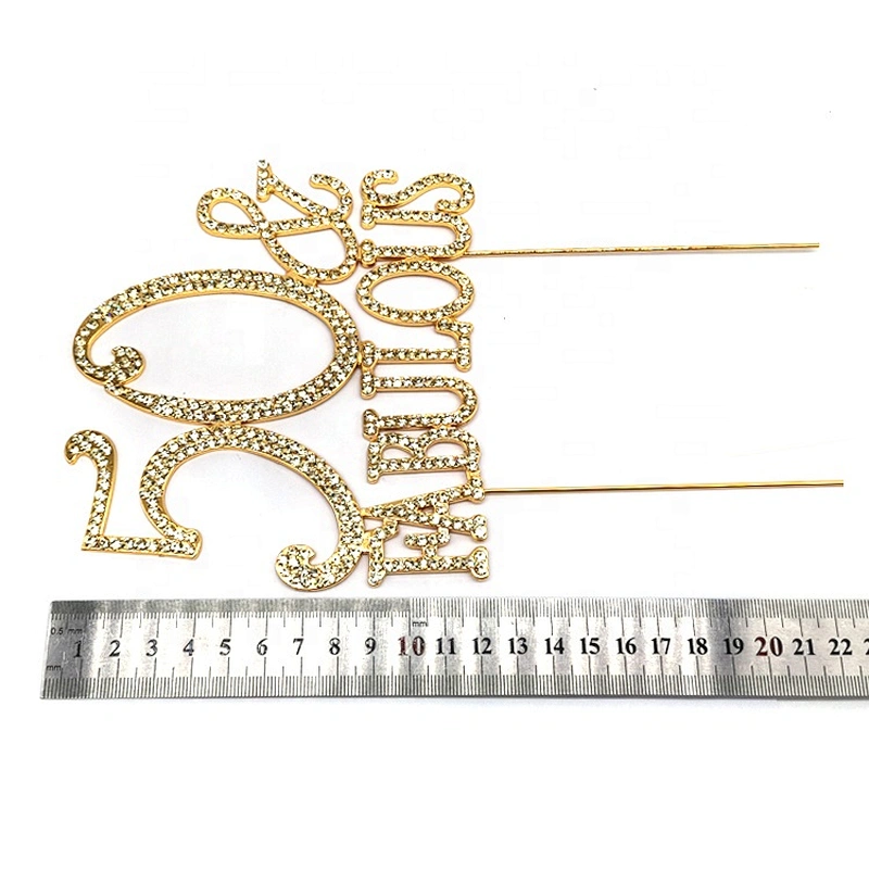 50 & Fabulous Gold Rhinestone Cake Topper Birthday Party Decoration