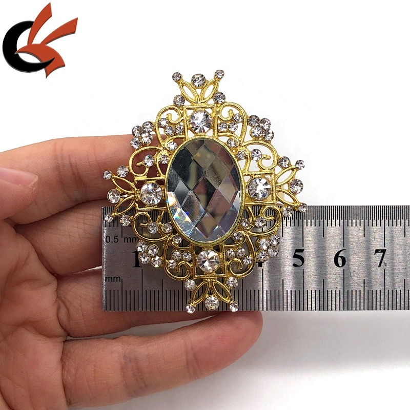 Wedding party table decoration gold plated clear glass crystal rhinestone napkin rings
