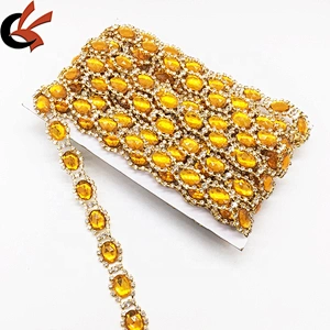 Fast Express fashion beautifully elaborate rhinestone trims crystal rhinestone chain trimming claw chain