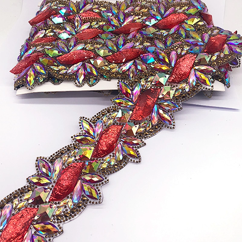 World Carnival costume decoration manufacturer red ab  rhinestone  trim