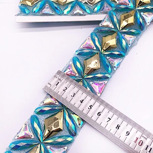 2021 Factory Custom Iron on garment rhinestone dance applique