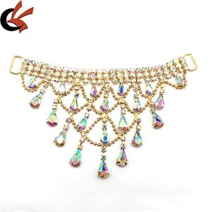 Hot sale sexy beach suit jewelry teardrop pendant bikinis swimwear rhinestone connector for bikini suit