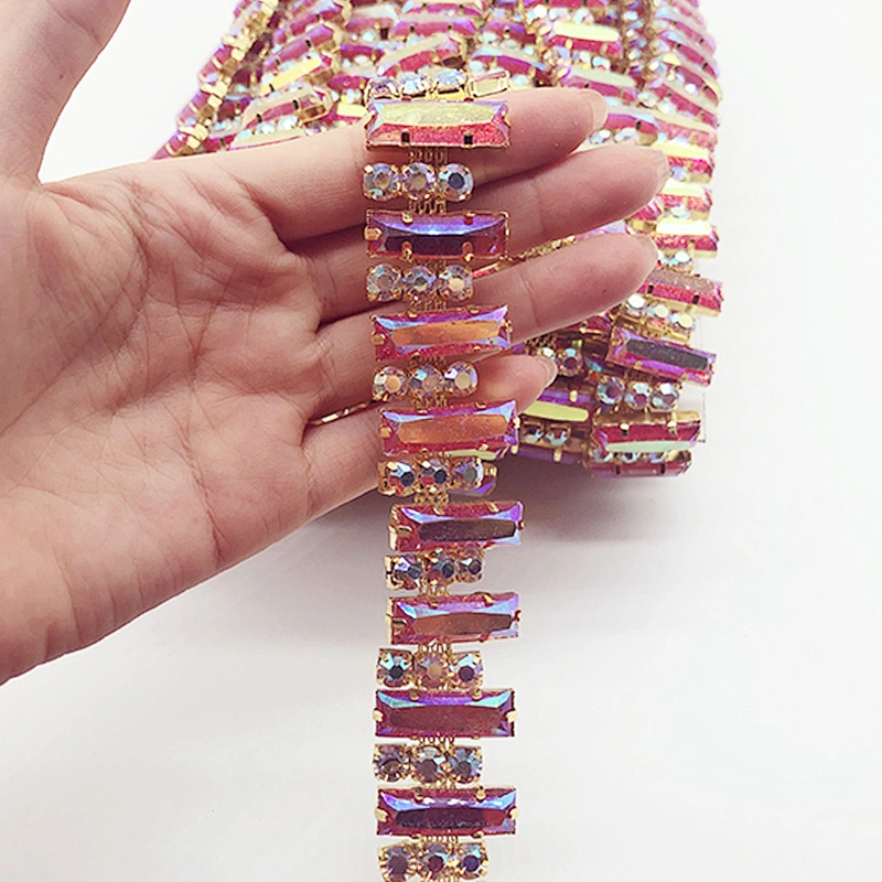 2.5mm resin  Rhinestone Applique Rhinestone Chain Trim in Yard  for Dresses Crafts and Bridal Sash Wedding  Decorations