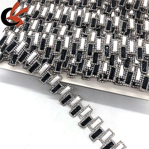 Newest wholesale crystal diamante hot fix iron on tape trimming