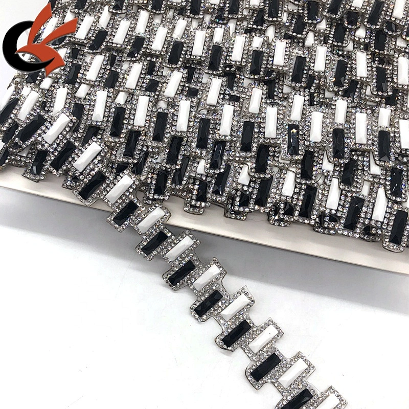 Newest wholesale crystal diamante hot fix iron on tape trimming