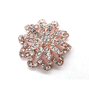 Wholesale garment accessory rose gold setting crystal brooches in bulk for men