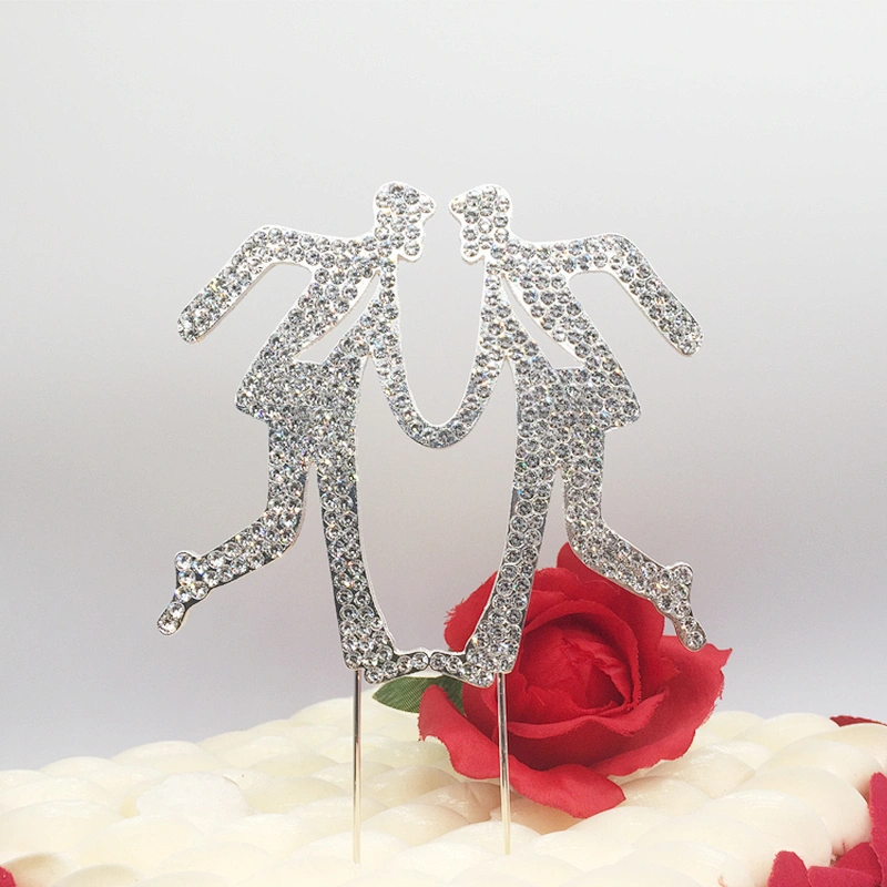 Exclusive Gay Couple Romantic Wedding Dancing Decor Rhinestone Same Sex Cake Topper