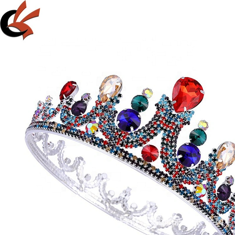 Vintage Baroque Queen Princess Diana Ranee Colours Crystal jewelry Diadem Crown For Bridal Hair Accessories
