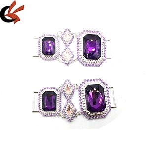 Custom New Purple Design Crystal Rhinestone Shoes Belt Bikini Connector For Swimming Wear Bikini Suite