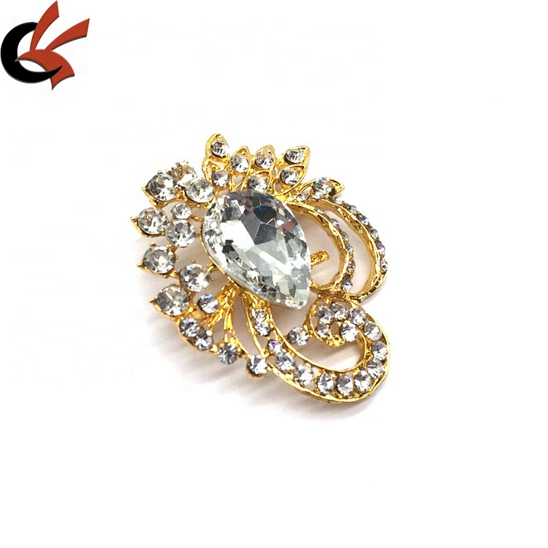 Factory wholesale cheap price crystal brooches Jewelry and hijab coloured safety brooch pin
