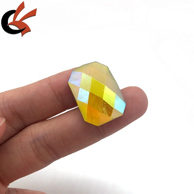 Fashion  yellow AB rectangle sew on resin rhinestone for Carnival decoration