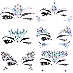 Wholesale Face Jewelry Sticker Body Sticker Tattoo Crystal Glitter Stickers