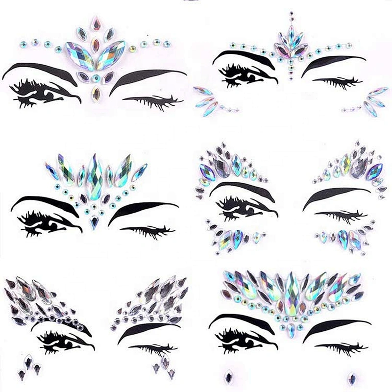 Wholesale Face Jewelry Sticker Body Sticker Tattoo Crystal Glitter Stickers